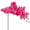 24" Real Touch™ Pink Orchid in a Striped Ceramic Pot